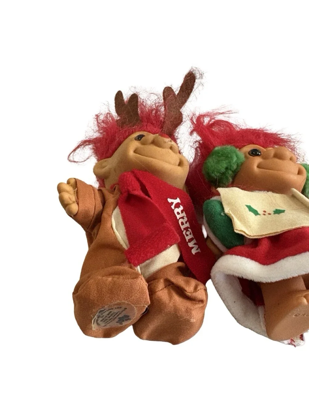 Vintage Russ Christmas Carol Trolls For Holiday Decoration . Used Trolls.